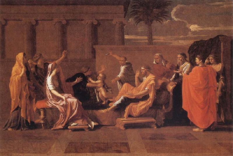 Nicolas Poussin Moses Trampling on the Pharaoh's Crown Spain oil painting art